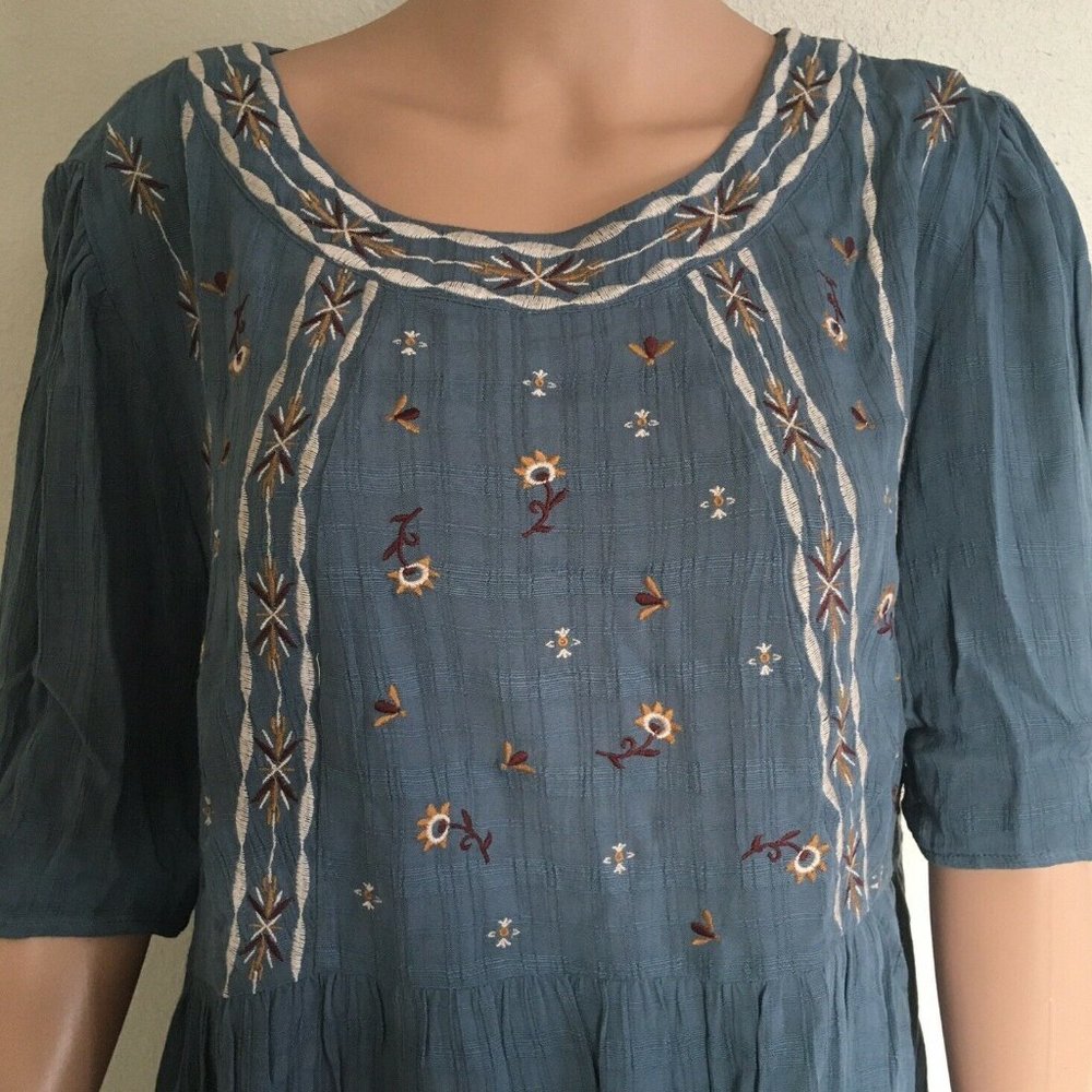 Knox Rose Womens Short Sleeve Boho Embroidered Top - Picture 3 of 6